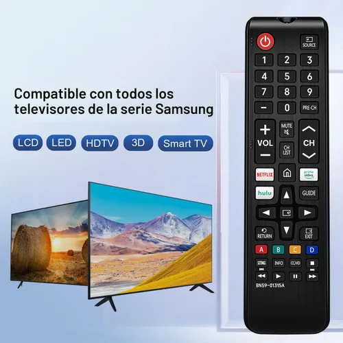 Vista 2 de Mando a distancia universal para Samsung Smart TV, control de reemplazo compatible con televisores 4K UHD QLED HDTV LED, con botones de Hulu