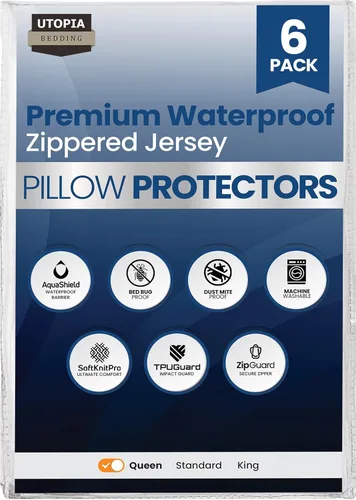 Vista 17 de Utopia Bedding - Funda de almohada impermeable con cremallera, 20 x 26 pulgadas, 2 unidades, estándar, color blanco