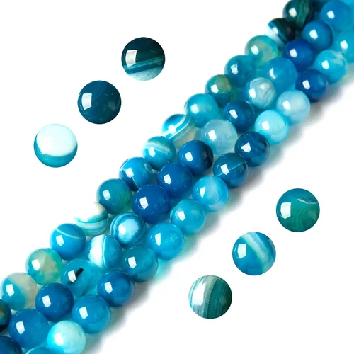 Vista 28 de 100 piezas de cuentas de ágata negra de 6 mm, cuentas naturales de piedras preciosas redondas sueltas para hacer joyas