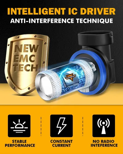 Vista 3 de Auxbeam H 11 Luz antiniebla, Azul hielo