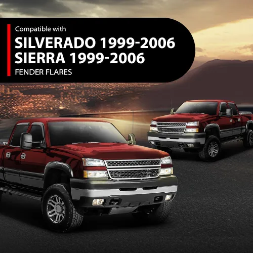 Vista 4 de G-PLUS Guardabarros 4 piezas, compatibles con Chevy Silverado/GMC Sierra 1999-06