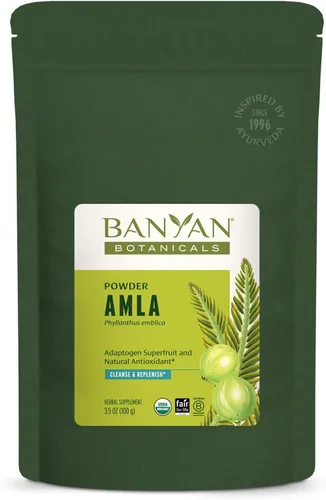 Banyan Botanicals - Polvo amalaki (Amla) - Polvo orgánico con certificación USDA - A base de derivados de Emblica officinalis - Antioxidante