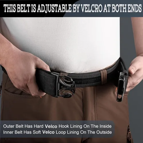 Vista 2 de MOZETO Cinturón de servicio, 2 pulgadas de seguridad policial de nailon para oficiales de aplicación de la ley con 2 llaveros y 4 protectores