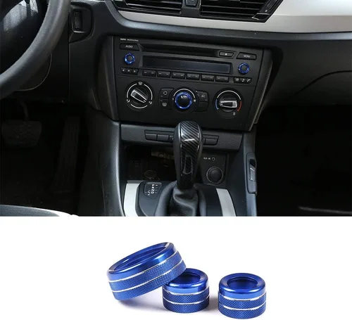 Vista 10 de YIWANG 3 unids para BMW X1 E84 2013 2014 2015 car styling aire acondicionado perillas audio círculo Trim aleación accesorio (rojo)
