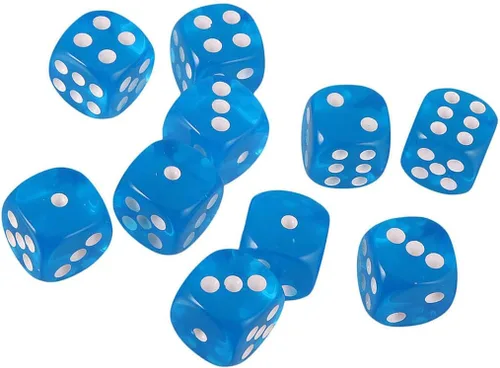 Vista 14 de 10 dados poliédricos – Dados acrílicos D6 (0.630 in) para juegos de mesa RPG, MTG, DND, (negro transparente)