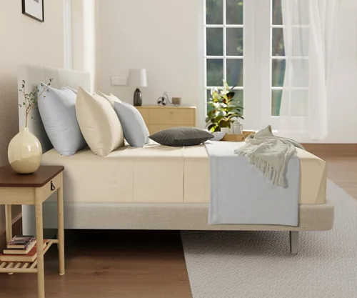 Vista 45 de Juego de sábanas 100% de algodón egipcio, tamaño Queen, juego de sábanas de bolsillo profundo, sábanas de algodón de 800 hilos, naturalmente