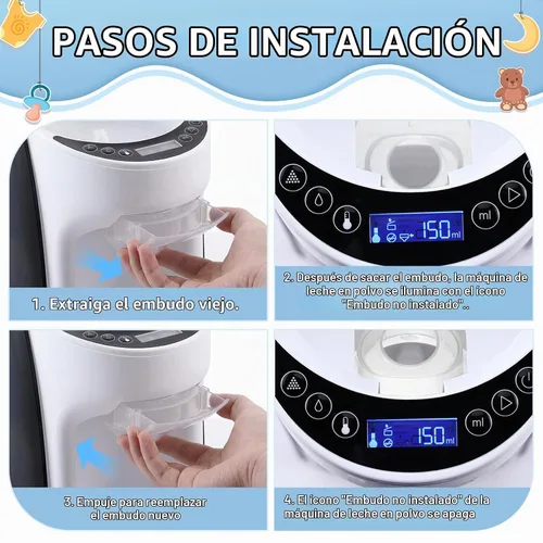 Vista 6 de Remerry 1 embudo de repuesto compatible con Baby Brezza Formula Pro Advanced piezas de repuesto embudo y cubierta compatible con dispensador