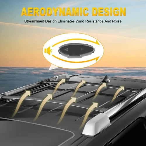 Vista 5 de OCPTY Rieles laterales para portaequipajes para Toyota Highlander 2008 2009 2010 2011 2012 2013 barras de carga para bolsa de transporte de carga