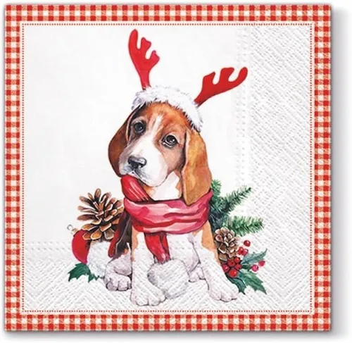 Vista 4 de Servilletas de Navidad, servilletas de papel de Navidad para Decoupage, 40 piezas, tamaño de almuerzo (gatos de Navidad)