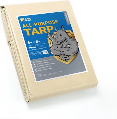 Vista 21 de GUARD SHIELD - Lonas impermeables, de polietileno, cuadradas, gruesas, resistentes a los rayos ultravioleta, con ojales, para exteriores, 12 x 24