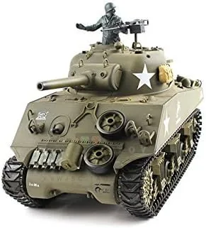Heng Long 2.4Ghz TK6.0 1/16 Radio Control remoto US M4A3 Sherman (obús de 4.134 in) Tanque Air Soft RC Battle Tank Smoke & Sound w/7.2v 2000Amh NiMh