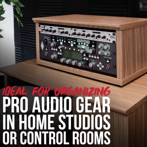 Vista 2 de Gator Frameworks Serie de Muebles Elite 2U Estante de Estudio de Escritorio de Madera en Acabado Negro Estándar (GFW-ELITERK-2U-BLK)