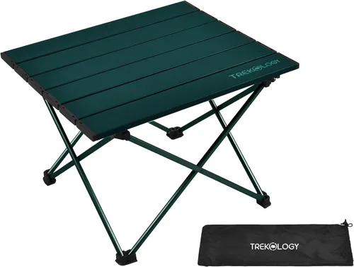 TREKOLOGY TALU - Mesa de playa plegable portátil – Mesa de campamento de viaje ligera | Mesa de campamento pequeña para aventuras al aire libre |