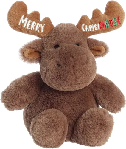 Vista 2 de Aurora Witty JUST Sayin' Merry Christmoose - Personajes expresivos - Ideas de regalo extravagantes - Marrón 12 pulgadas