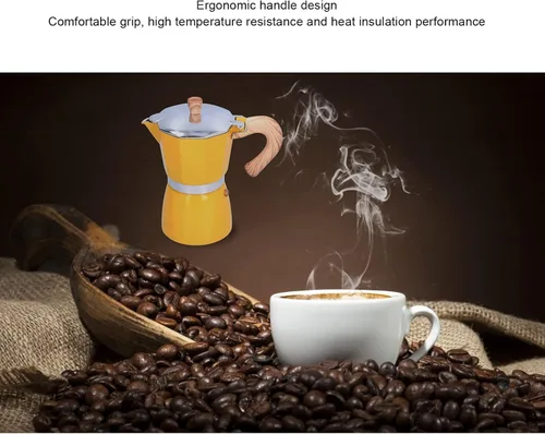 Vista 4 de Cafetera estilo italiano clásico Moka Pot Cafetera cubana Moka Pot Percolator hace un delicioso café de aluminio para cocina, hogar, cafetería