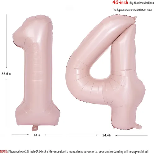 Vista 203 de Globos de 40 pulgadas con números de caramelo, papel de aluminio de helio, globos de látex de Mylar para fiesta de cumpleaños, decoración digital 0