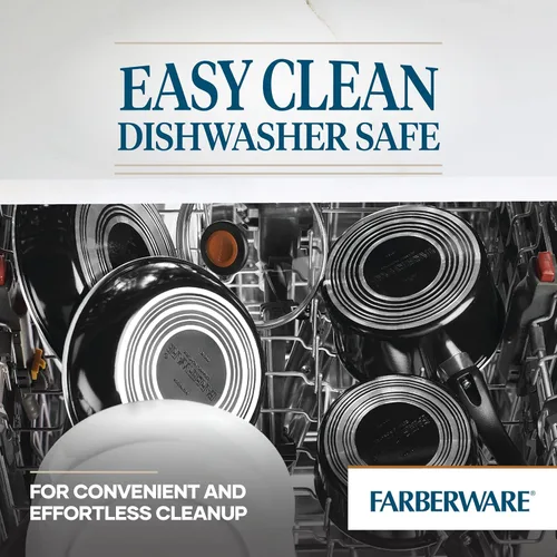 Vista 4 de Farberware Glide Escalfador de Huevos Antiadherente de Cerámica Cobreada con Tapa, 8 Pulgadas, Negro - 10654