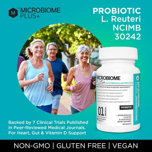 Vista 8 de Microbiome Plus Probióticos gastrointestinales L Reuteri NCIMB 30242 GI Digestive Supplements Capsule, hipoalergénicos y sin gluten para hombres