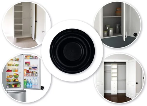 Tope de puerta de pared para pomo de puerta parachoques y protector de pared. Tope de puerta autoadhesivo con amortiguación de sonido (negro, 2)