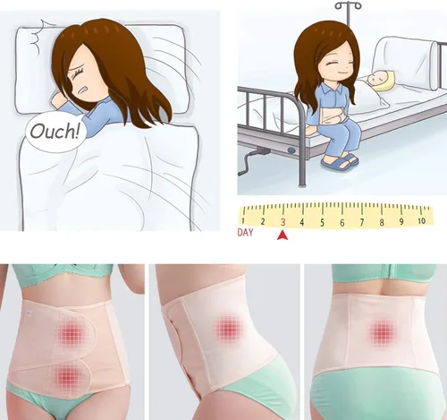 Vista 2 de C Section - Banda para el vientre posparto para envolver la faja abdominal con sección C