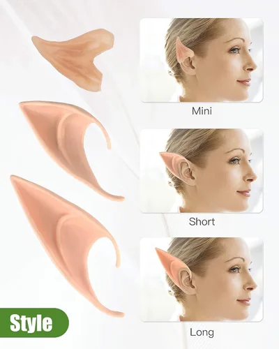 Vista 4 de CEDAR BRIGHT Orejas de elfo para cosplay, disfraz de hada, accesorios de fiesta de disfraces para Halloween, Navidad (3 pares)