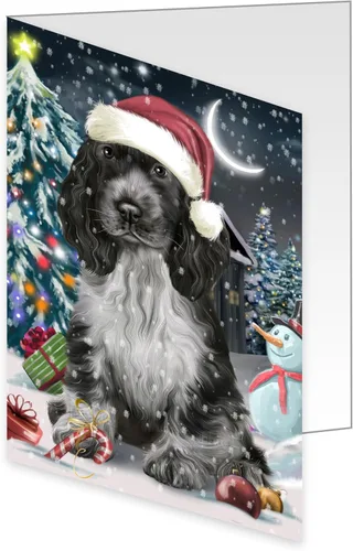 Vista 19 de Holly Jolly Holidays Cocker Spaniel Dog Greeting Cards - Adorable Pets Invitation Cards with Envelopes - Pet Artwork Christmas Greeting Cards