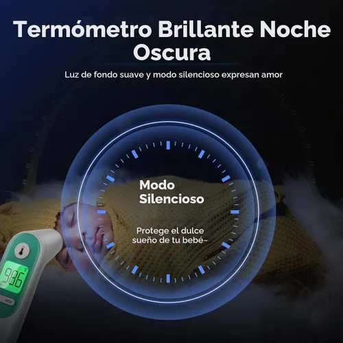 Vista 8 de Hellobaby Termómetro para bebé 3 en 1, oreja y frente con alerta ajustada