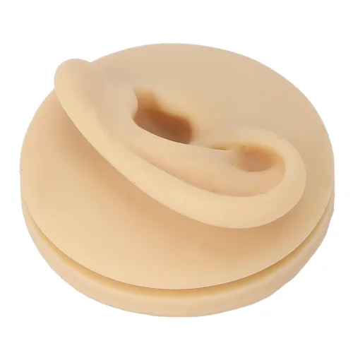 Vista 8 de Modelo de oído, silicona suave, modelo de práctica de acupuntura de oído izquierdo, modelo de simulación de exhibición de oído para enseñanza