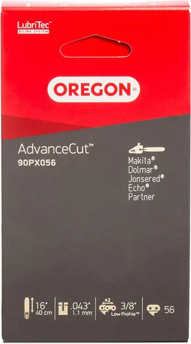 Oregon Cadena de sierra AdvanceCut™ para adaptarse a motosierras DeWalt, Greenworks, McCulloch y Parkside de 16 pulgadas, 56 eslabones de