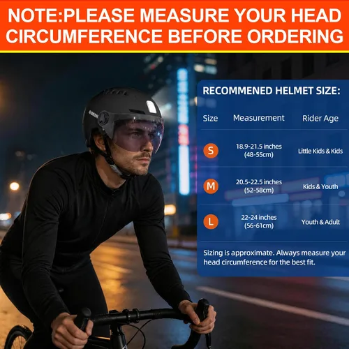 Vista 2 de Casco de bicicleta para adultos con luces delanteras y traseras Negro
