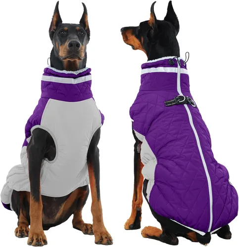 Vista 39 de Chaqueta de invierno para perro, abrigo impermeable y reflectante, resistente al viento, ropa cálida para mascotas, cómoda ropa de forro polar
