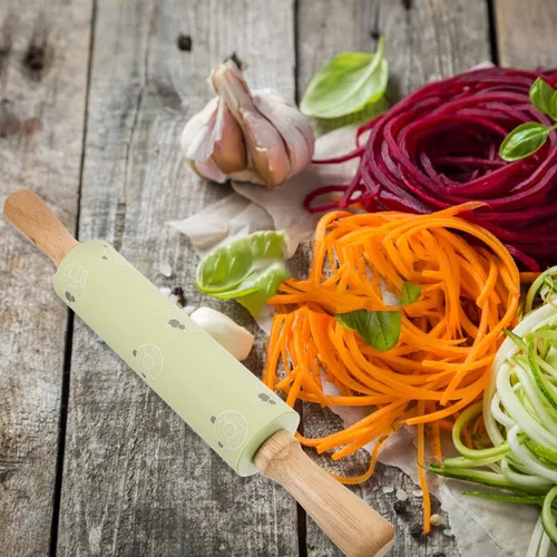 Vista 3 de LIFKOME Rodillo de silicona para pastelería, pizza, dumpling Skin Maker Docker para masa, ahorro de tiempo, suministros de horneado para pizza