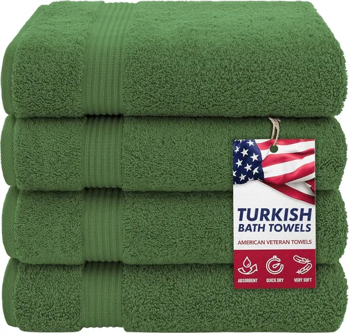 Vista 49 de Juego de toallas American Veteran Towel, de lujo, 6 piezas de algodón 100 % turco para máxima suavidad y absorción, para hotel y spa