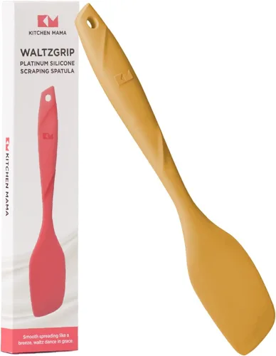 Vista 9 de Kitchen Mama WaltzGrip - Espátula de raspado de silicona platinada: resistente al calor, sin costuras, antiadherente para utensilios de cocina