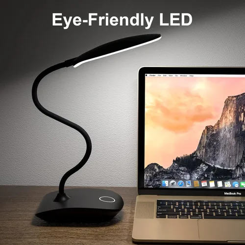 Vista 6 de DEEPLITE Lámpara de escritorio a pilas, luz LED de escritorio, 3 modos de iluminación, atenuación continua, lámpara de mesa de 5 W, control táctil