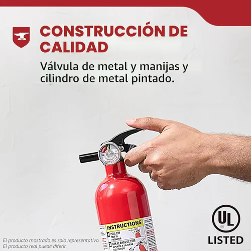 Vista 4 de Kidde - Extintor básico para el hogar, oficina, residencial, de un solo uso, 5BC