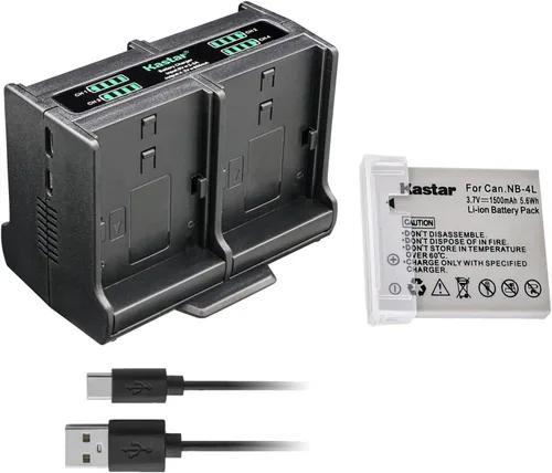 Vista 9 de Kastar Cargador de batería cuádruple compatible con cámaras digitales Canon PowerShot SD30, SD40, SD200, SD300, SD400, SD430, SD450, SD600, SD630