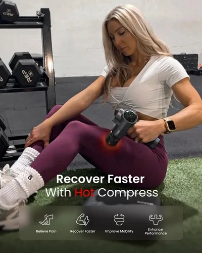 Vista 3 de RENPHO Pistola de masaje Thermacool Active Thermacool de tejido profundo con calor y frío, regalos del día de la madre, elegible para FSA