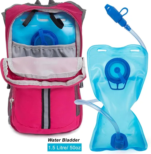 Vista 4 de Ivygreen Kids Hydration Backpack, Hiking Backpack for Boys or Girls with 1.5L Water Bladder