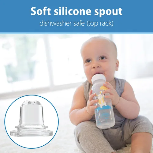 Vista 4 de Dr. Brown's biberón de transición con boquilla de entrenamiento + diseño de “La oruga muy hambrienta” (“The Very Hungry Caterpillar”) de Eric Carl