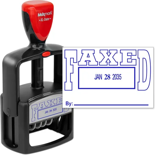 Vista 15 de MaxMark - Sello de fecha resistente estilo 5 con sello autoentintado aprobado, tinta negra