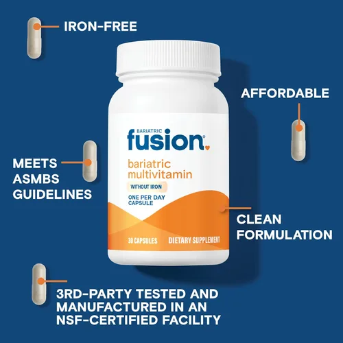 Vista 3 de Bariatric Fusion Multivitamínico bariátrico sin hierro 1 por día Pacientes postoperatorios Vitamina sin hierro para bypass gástrico