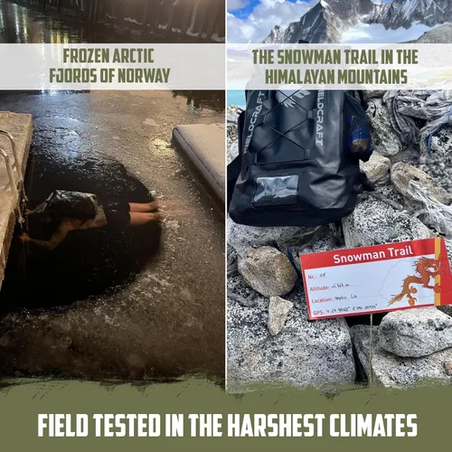 Vista 6 de FIELDCRAFT Wayfarer - Mochila impermeable enrollable para actividades al aire libre, deportes acuáticos, kayak, canotaje, campamento, senderismo