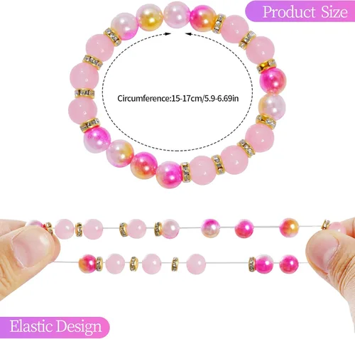 Vista 3 de Dxhycc 24 Pieces Princess Bracelets Girls Beaded Bracelets Little Girls Costume Jewelry Set for Birthday Party Favors