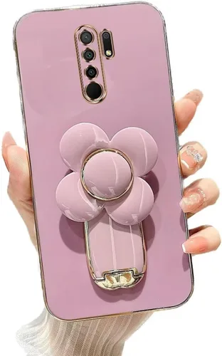 Vista 91 de Miagon - Funda con soporte para Xiaomi Redmi A1, galvanizado suave TPU protector delgado a prueba de golpes con molinete giratorio soporte de flores