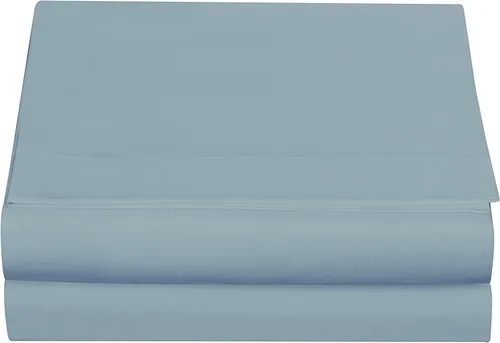 Vista 10 de Cathay - Sábanas planas de seda individuales de suave poliéster de lujo, Agua (Aqua), talla Queen