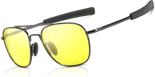 SUNGAIT Gafas de sol de aviador polarizadas estilo militar para hombre, patillas de bayoneta