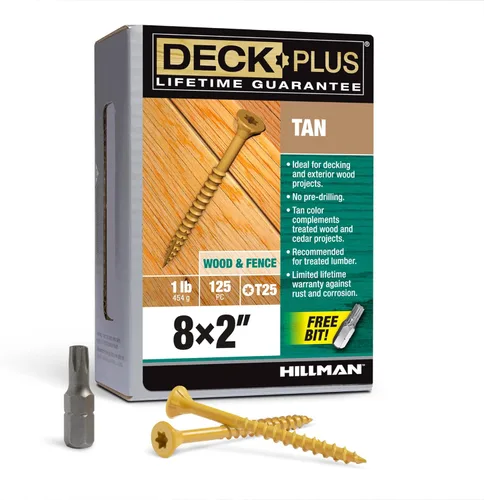 Vista 24 de Deck Plus Tornillos para valla y madera exterior con revestimiento epoxi de 2-1/2 pulgadas #10 x 2-1/2 pulgadas, rosca gruesa incluida, tornillo