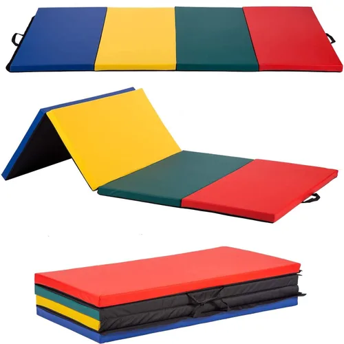 Tapete grueso de gimnasia de 4 x 8 x 2 pulgadas, extra grueso, de alta densidad, antidesgarros, plegable, para el hogar, tapete de gimnasio para