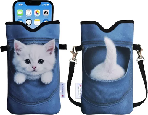 Vista 142 de Tainada Funda Estuche Bolsa de Neopreno para Teléfono para Hombres y Mujeres con Correa Cruzada/Cordón para el Cuello para iPhone 17/16/15 Pro Max